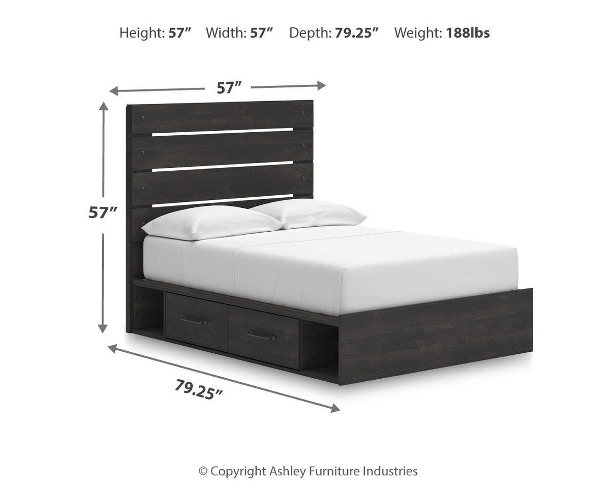 Hollivern Full Panel Storage Bed in Dark Gray, alternate view 4