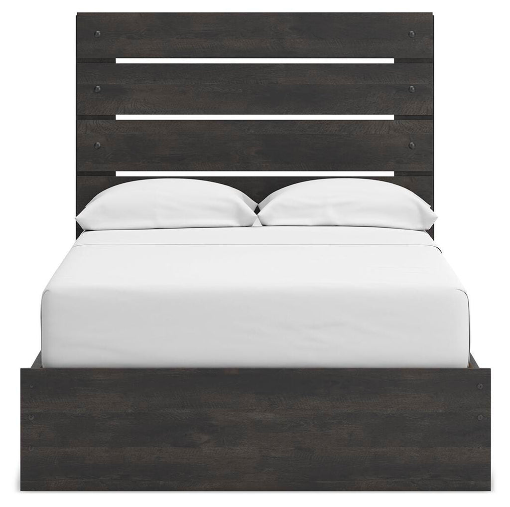 Hollivern Full Panel Storage Bed in Dark Gray, front view