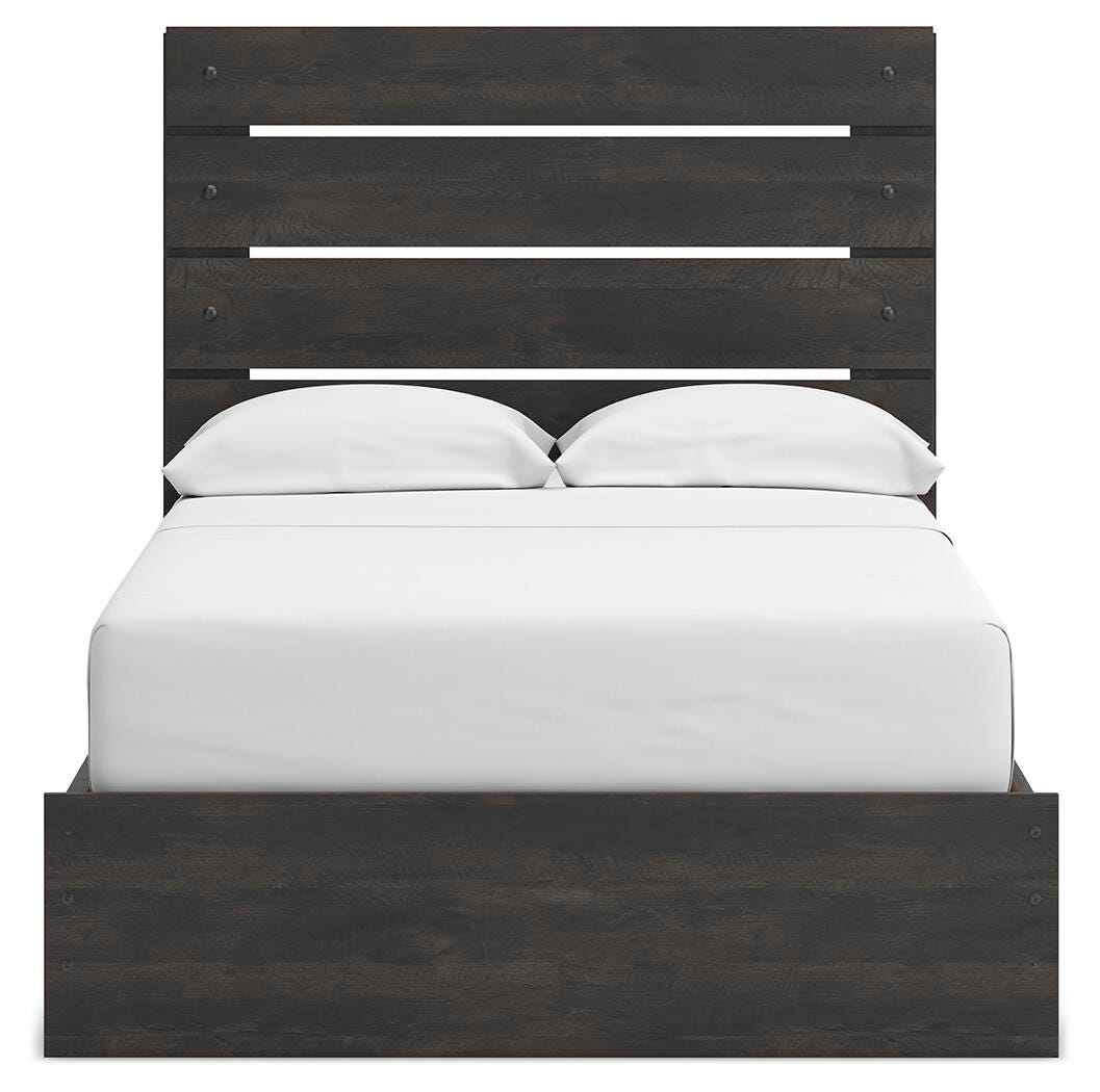 Hollivern Full Panel Storage Bed in Dark Gray, front view