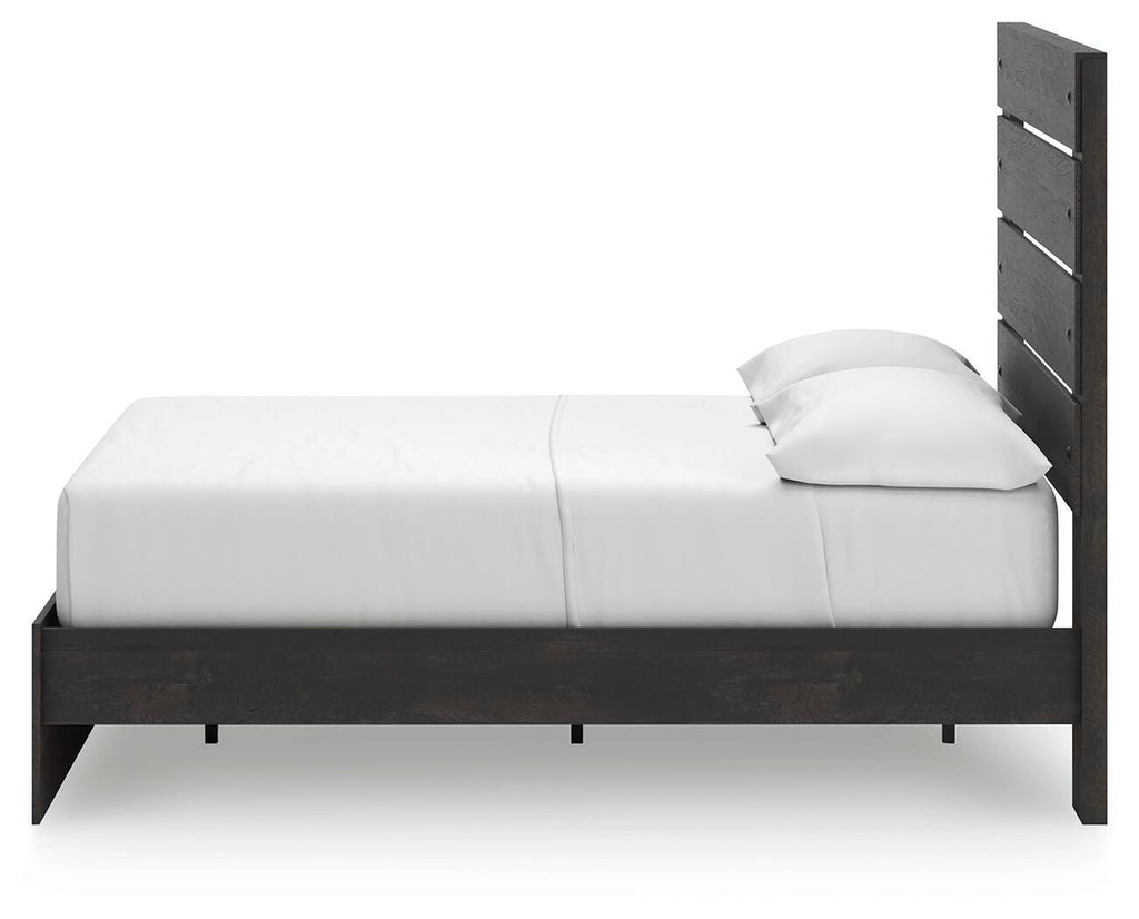 Hollivern Full Panel Storage Bed in Dark Gray, alternate side view