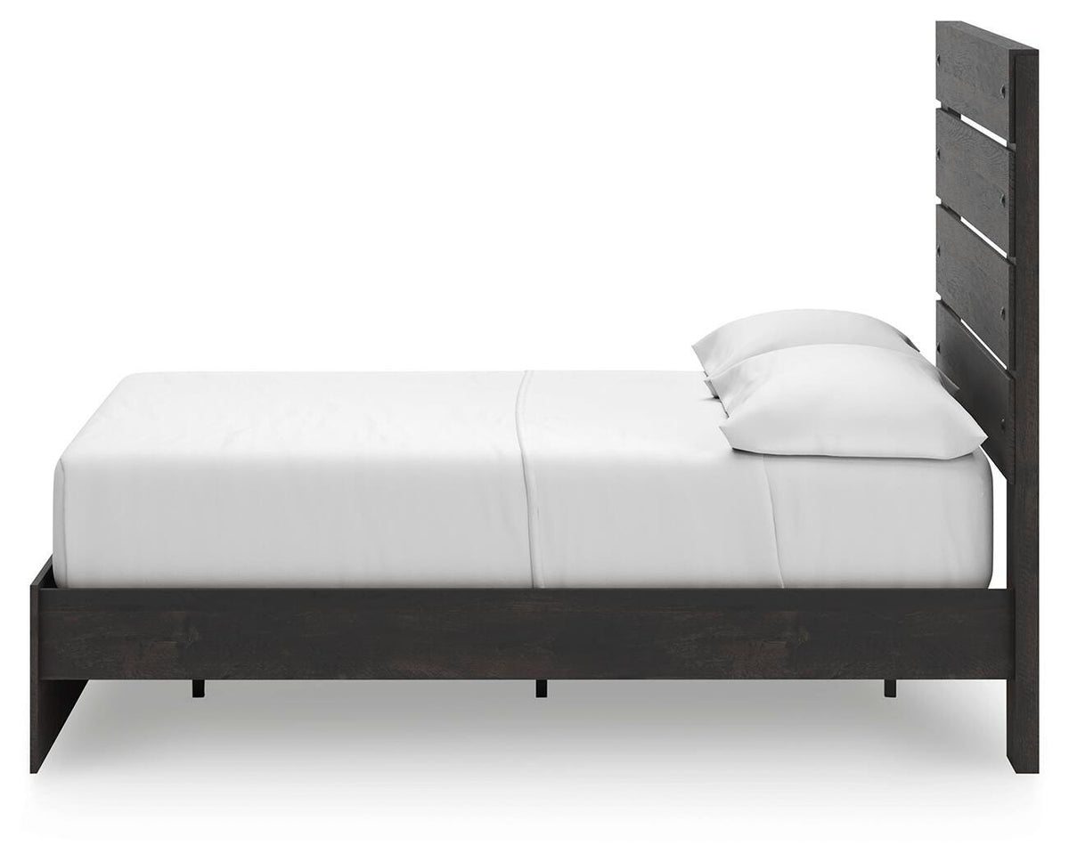 Hollivern Full Panel Storage Bed in Dark Gray, alternate side view