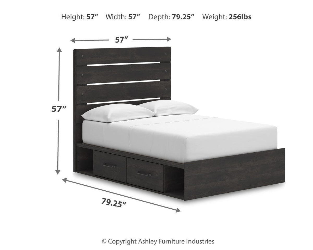 Hollivern Full Panel Bed with Storage in Dark Gray, alternate view 4
