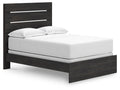 Hollivern Full Panel Bed in Dark Gray, angle view