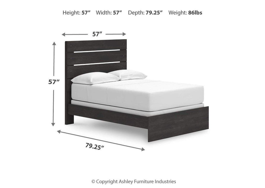 Delmorta Full Panel Bed, Dresser and Nightstand dimensions
