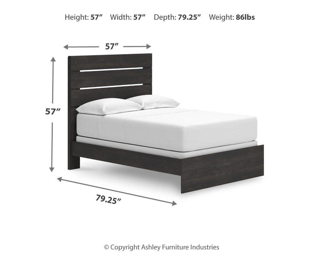 Hollivern Full Panel Bed in Dark Gray, alternate view 4
