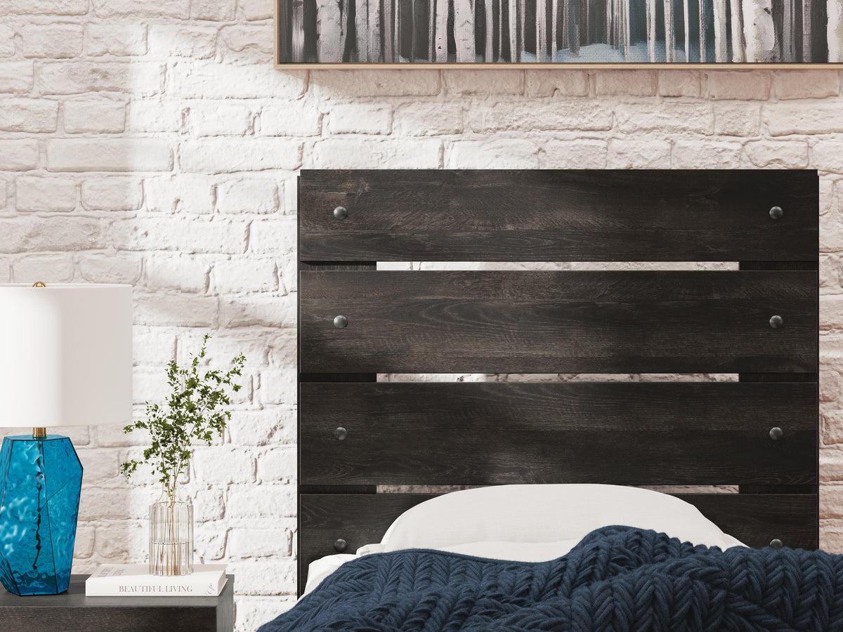 Hollivern Full Panel Bed in Dark Gray, detail view