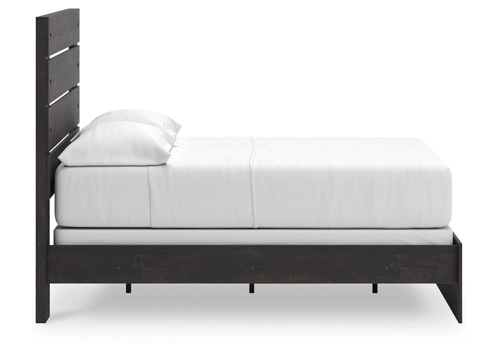 Delmorta Full Panel Bed, Dresser, Mirror and 2 Nightstands side view