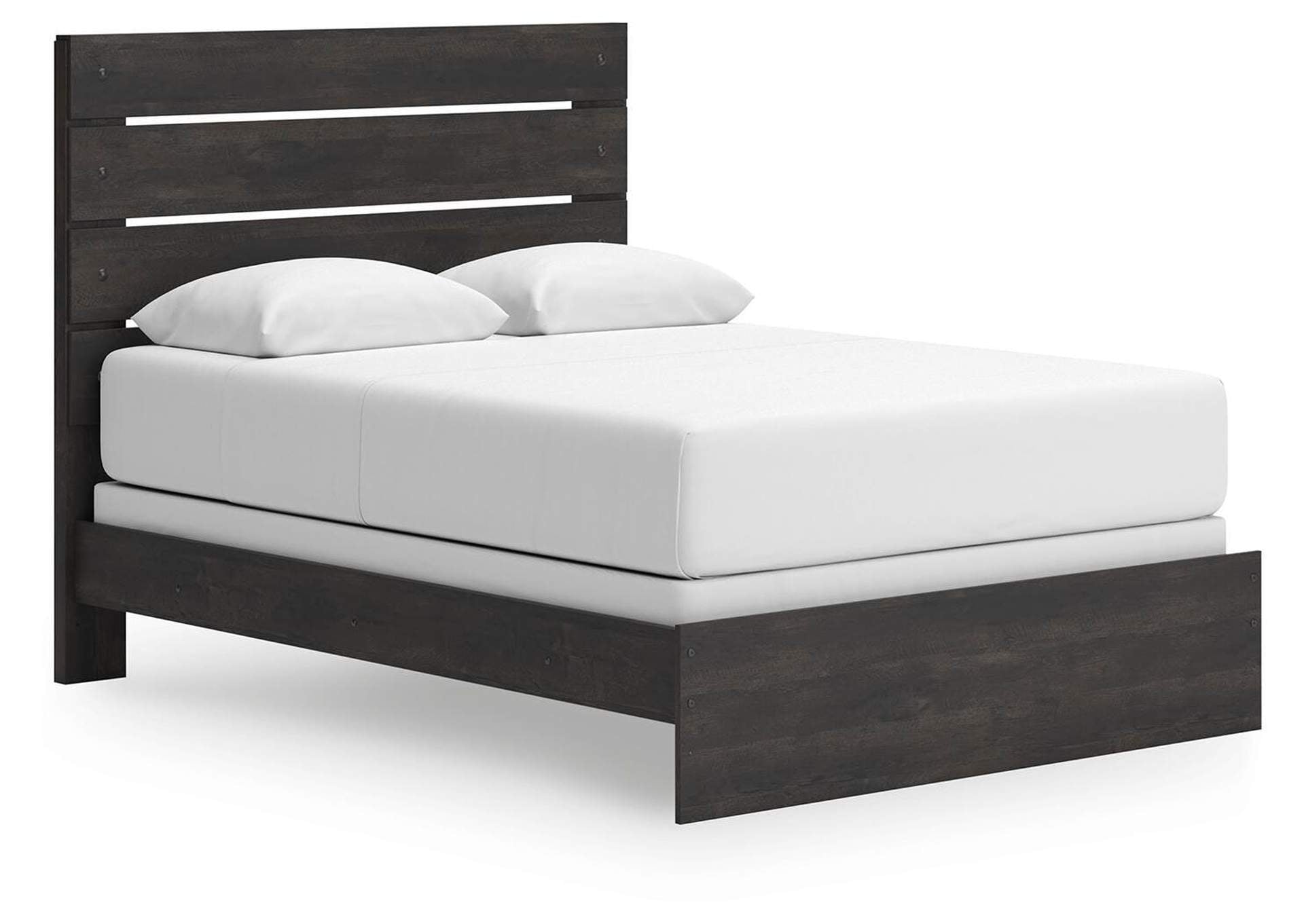 Delmorta Queen Panel Bed and Dresser angled view