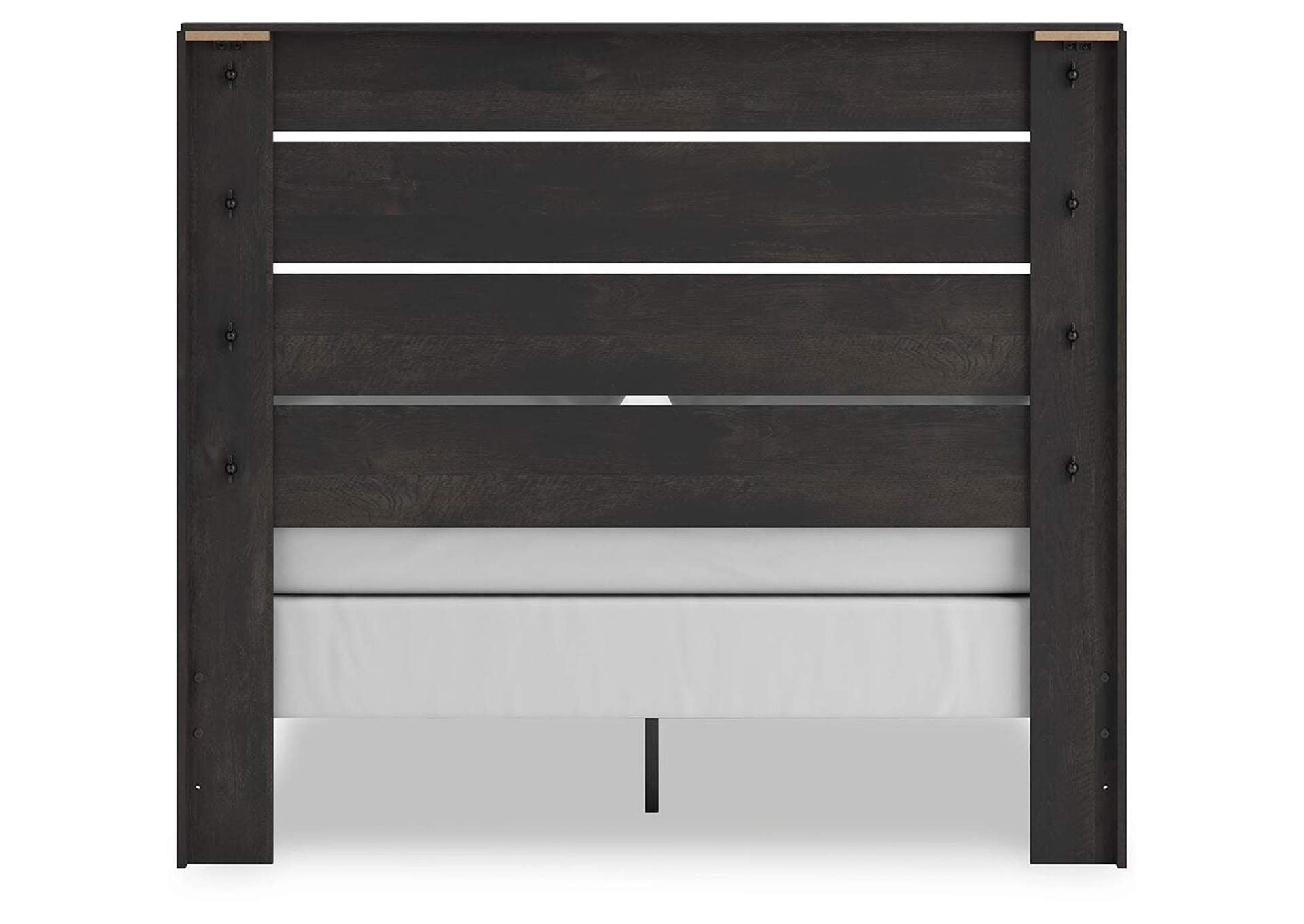Delmorta Queen Panel Bed, Dresser, Mirror, Chest and Nightstand