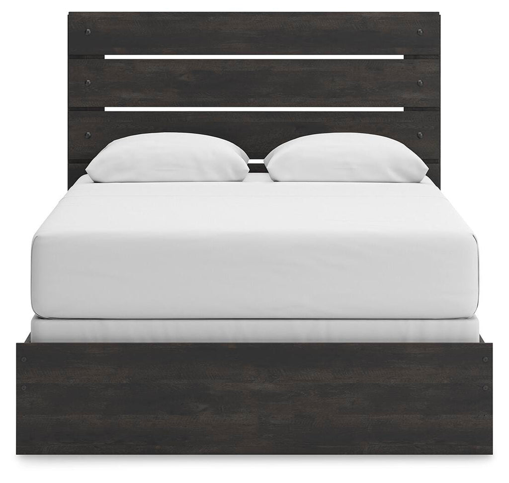 Hollivern Queen Panel Bed in Dark Gray, front view