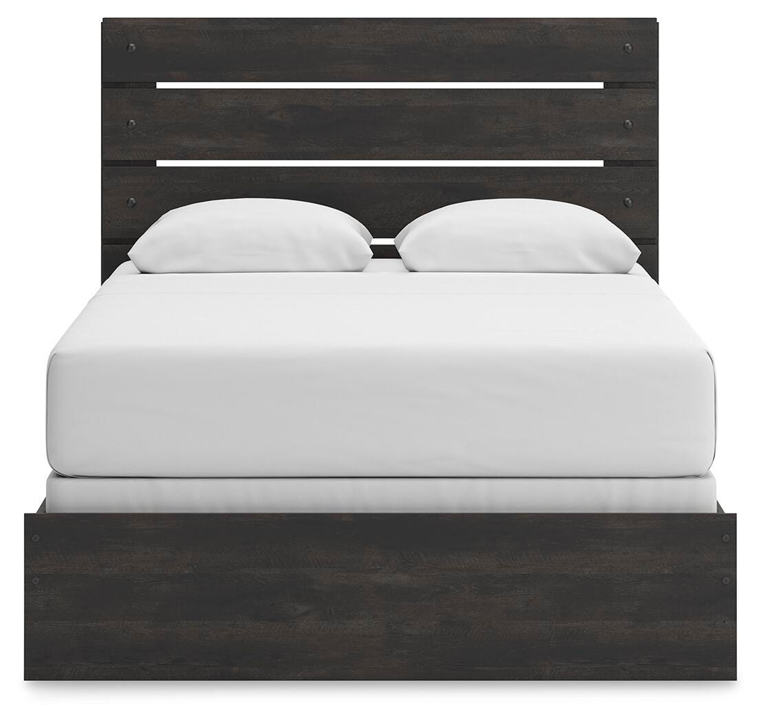 Hollivern Queen Panel Bed in Dark Gray, front view
