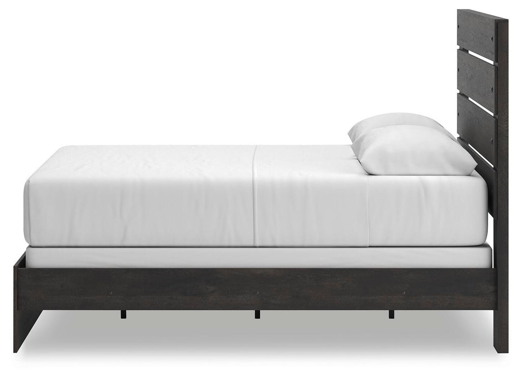 Hollivern Queen Panel Bed in Dark Gray, alternate side view