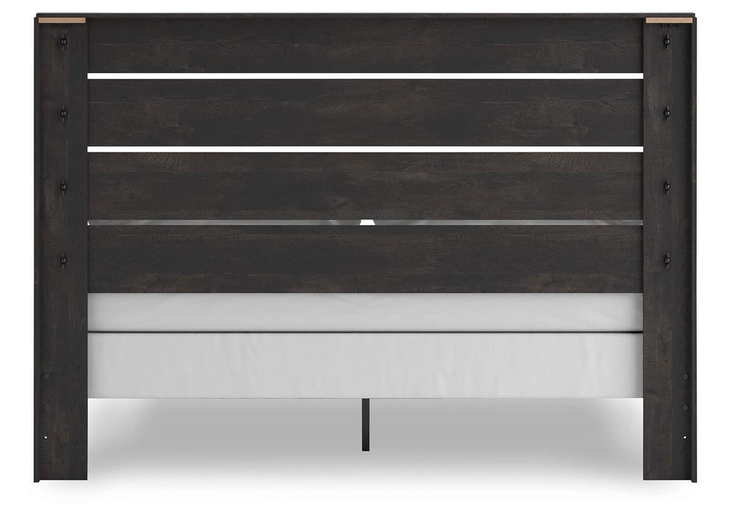 Delmorta King Panel Bed, Dresser, Mirror and Chest