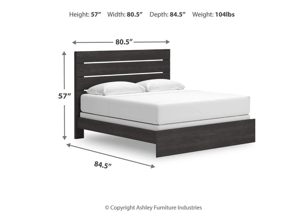 Delmorta King Panel Bed, Dresser, Mirror, Chest and 2 Nightstands dimensions