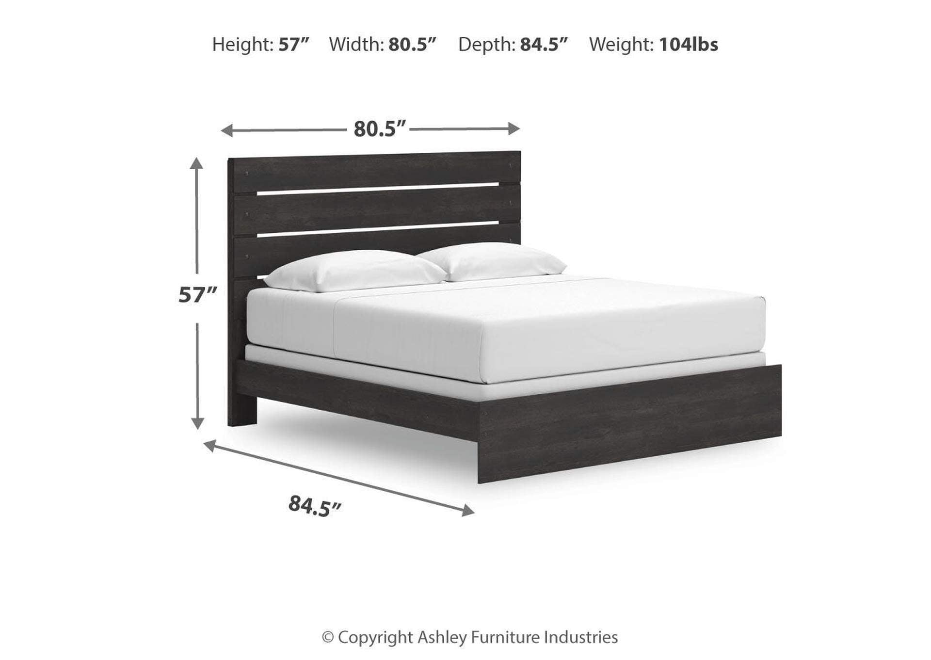 Delmorta King Panel Bed, Dresser, Mirror, Chest and 2 Nightstands dimensions