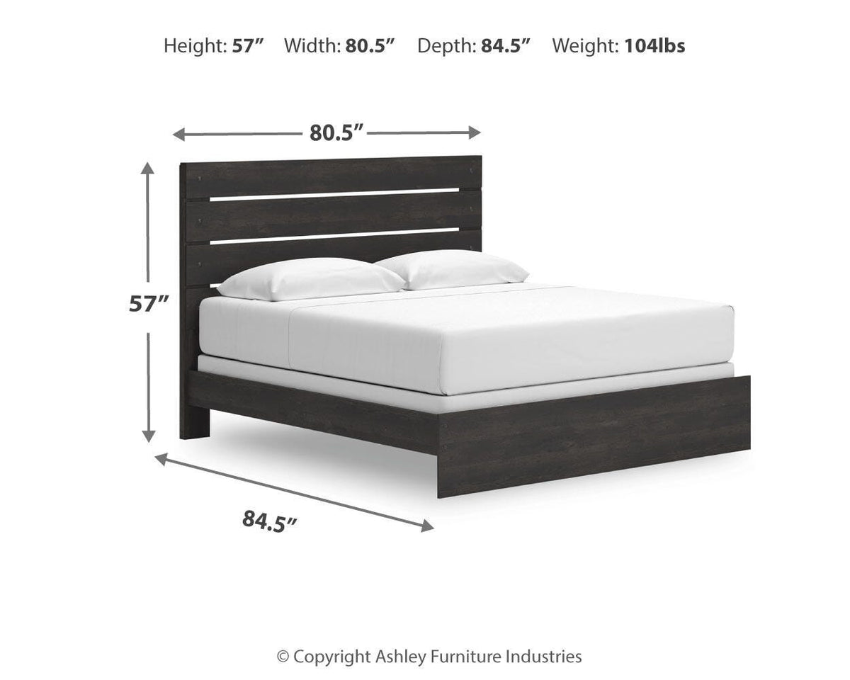 Hollivern King Panel Bed in Dark Gray, alternate view 4