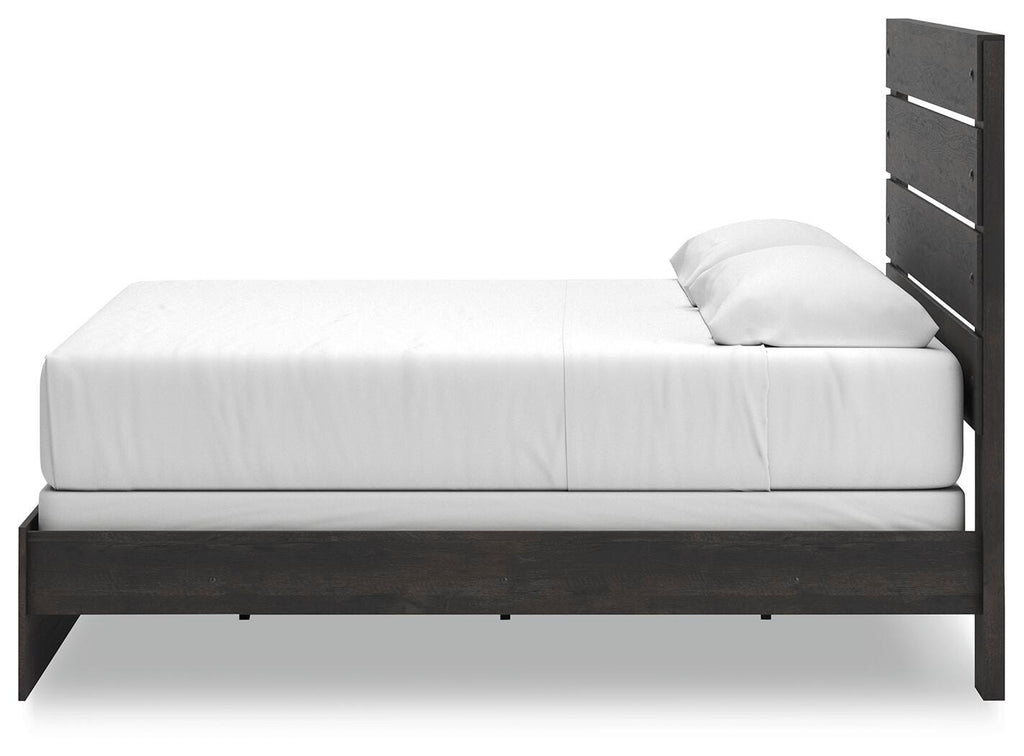 Hollivern King Panel Bed in Dark Gray, alternate side view