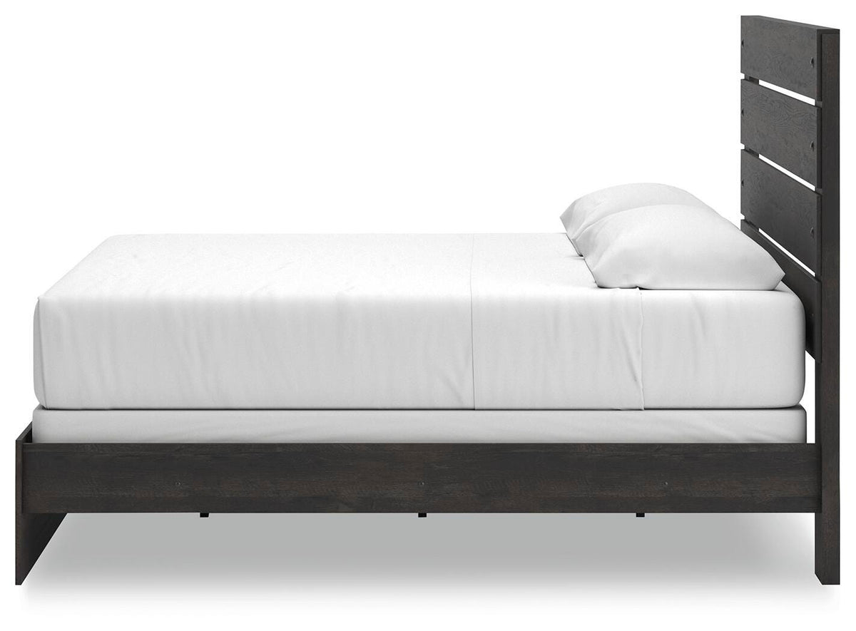 Hollivern King Panel Bed in Dark Gray, alternate side view