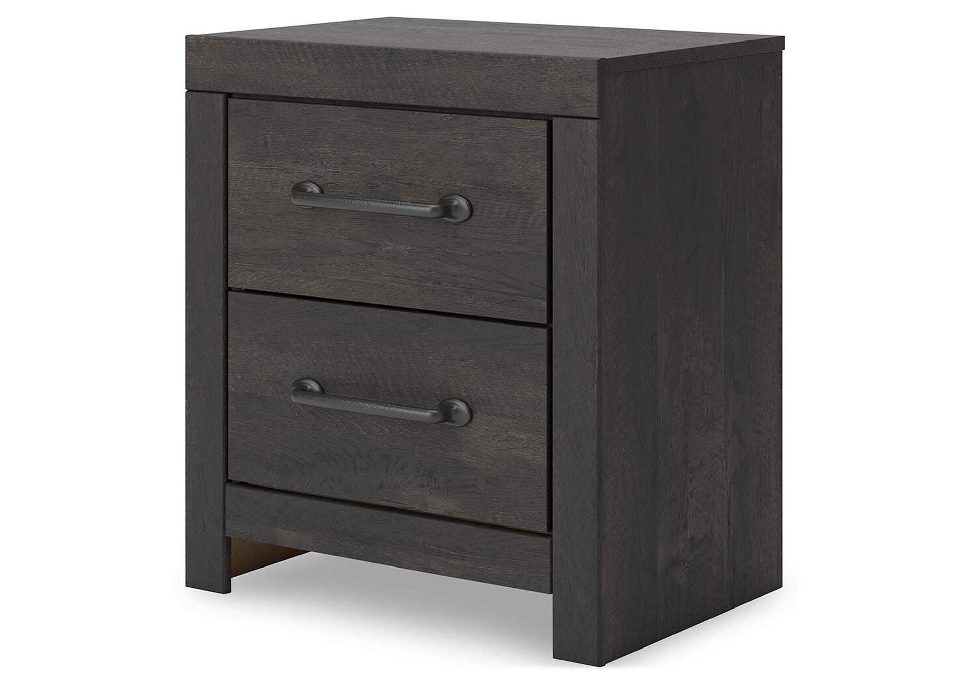 Delmorta Full Panel Bed, Dresser, Mirror and 2 Nightstands angled view