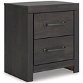 Hollivern Nightstand in Dark Gray, angle view