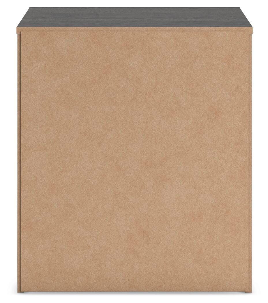 Hollivern Nightstand in Dark Gray, back view