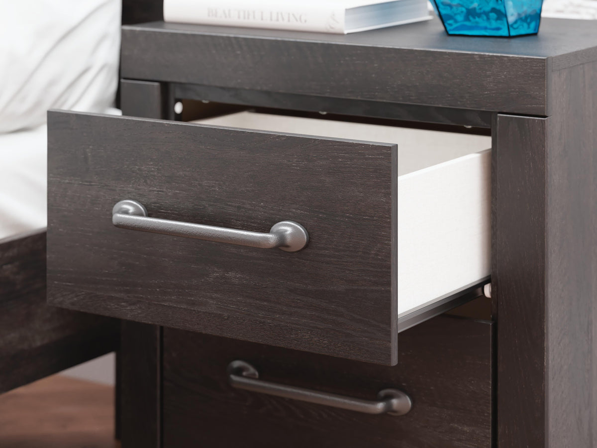 Hollivern Nightstand in Dark Gray, detail view