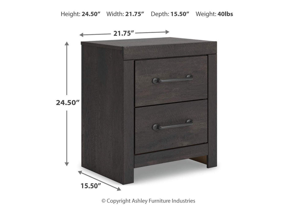 Delmorta Queen Panel Bed, Dresser and Nightstand dimensions
