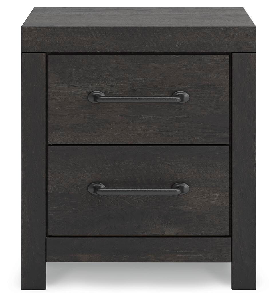 Hollivern Nightstand in Dark Gray, front view