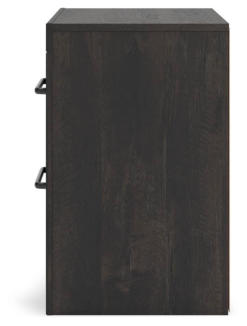 Hollivern Nightstand in Dark Gray, alternate side view