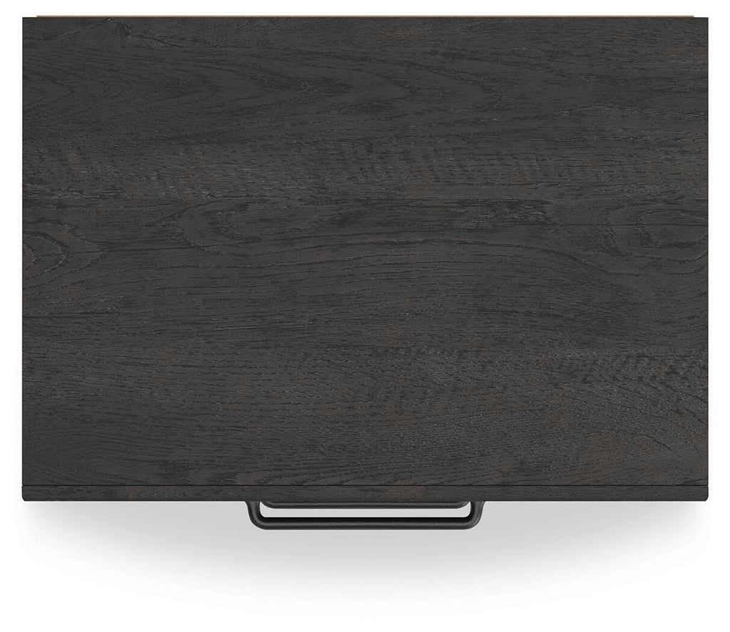 Hollivern Nightstand in Dark Gray, top view