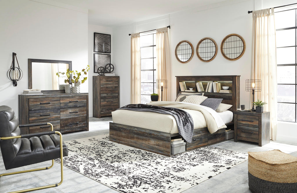 Drystan Queen Bookcase Bed with 4 Storage Drawers - image 4