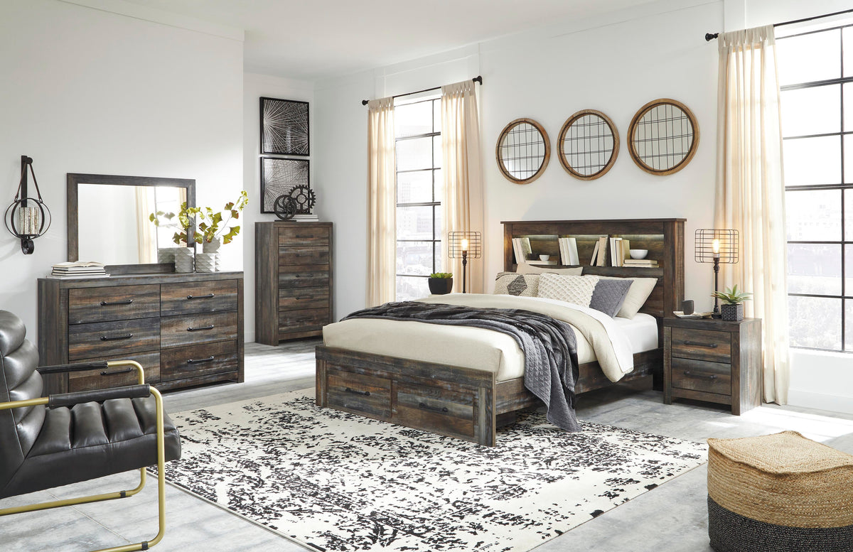Drystan Queen Bookcase Bed with 2 Storage Drawers - image 4