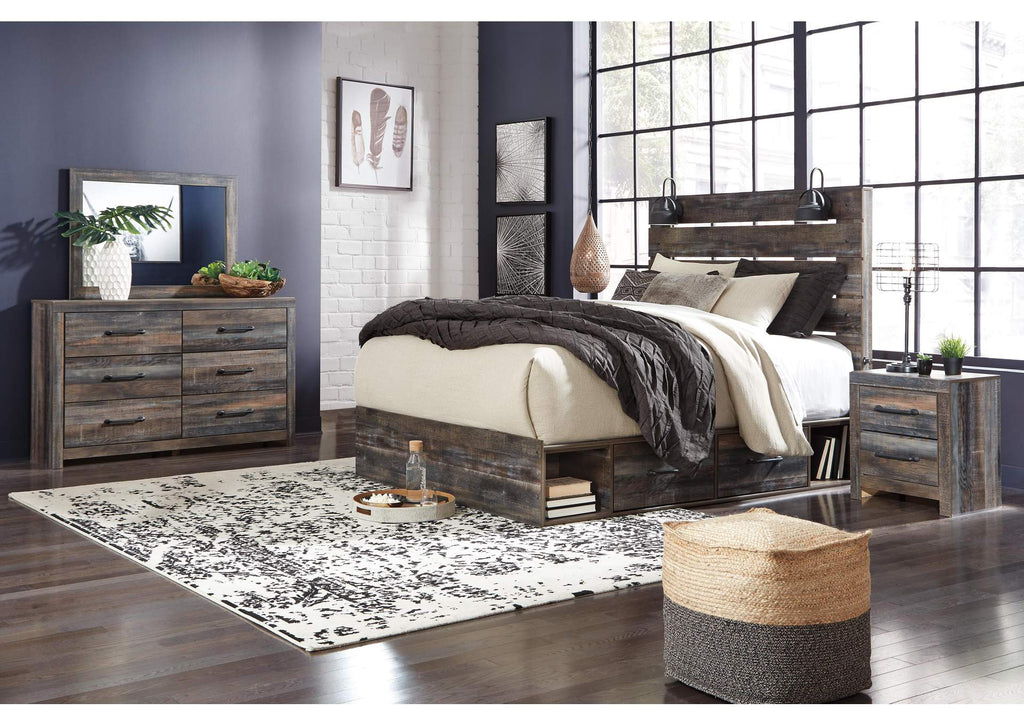 Drystan King Panel Bed, Dresser, Mirror, Chest and 2 Nightstands