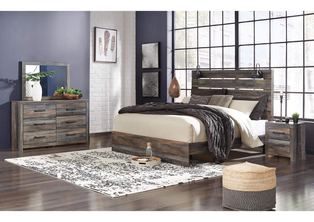 Drystan King Panel Bed with Dresser and Nightstand