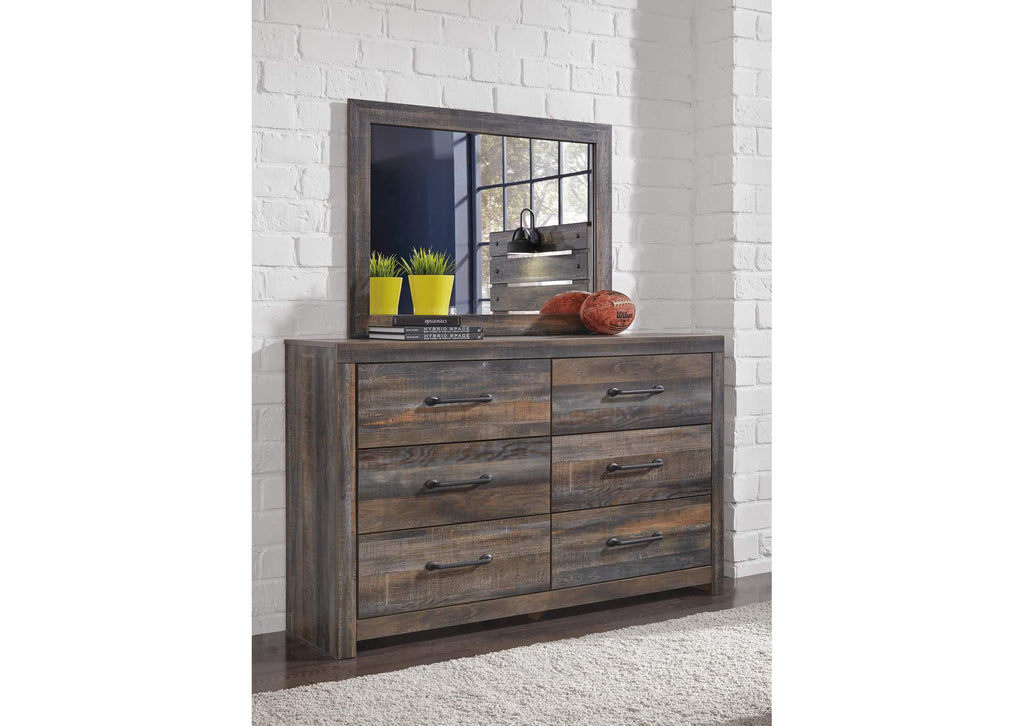 Drystan King Panel Bed, Dresser, Mirror and 2 Nightstands