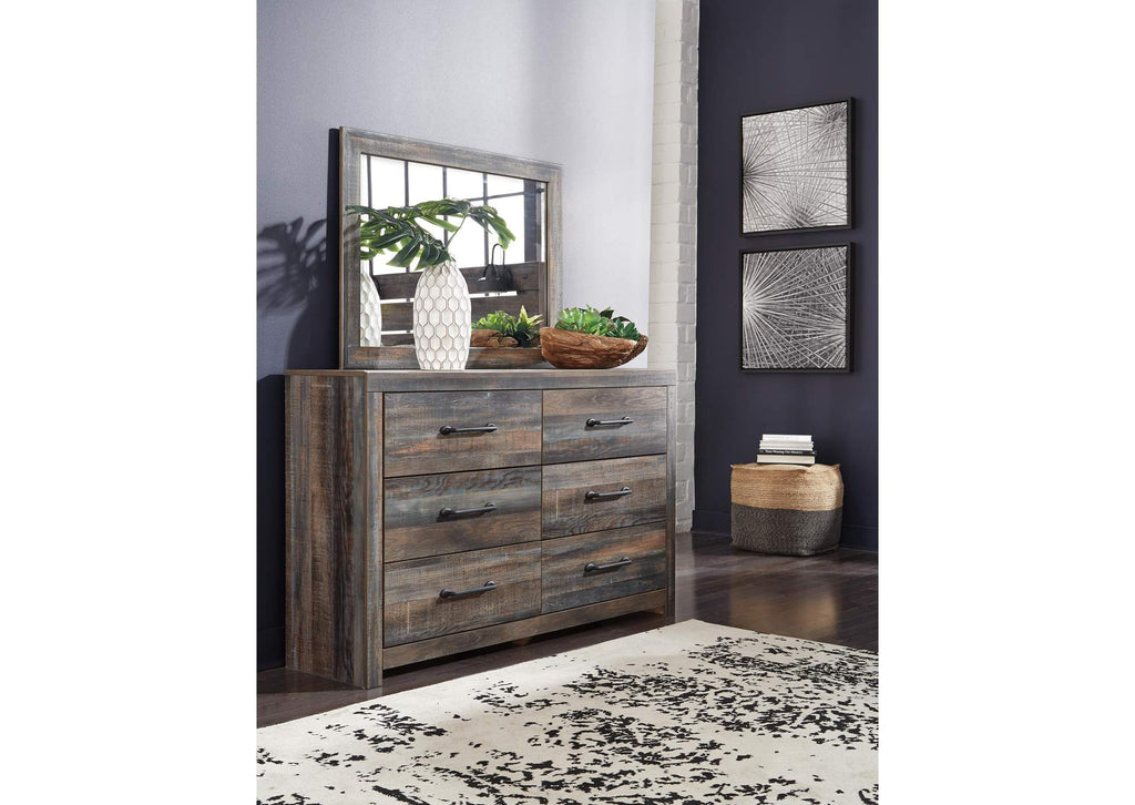 Drystan Full Bookcase Bed with 2 Storage Drawers with Mirrored Dresser