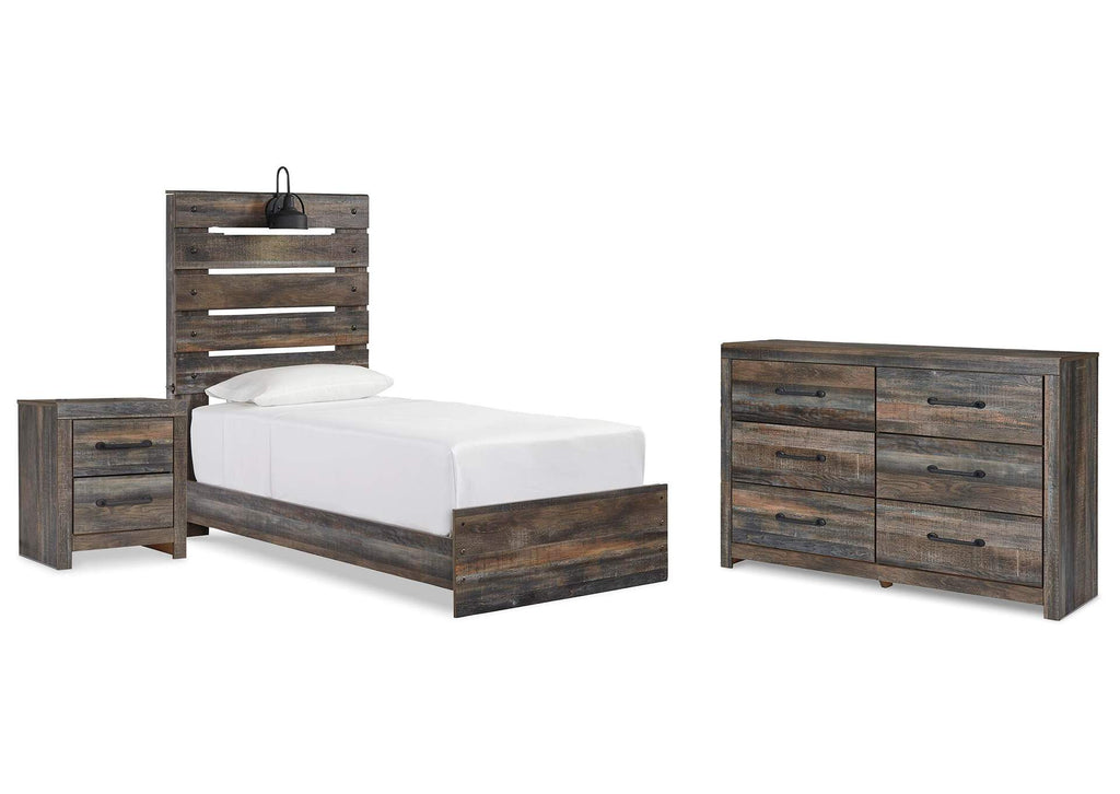 Drystan Twin Panel Bed with Dresser and Nightstand