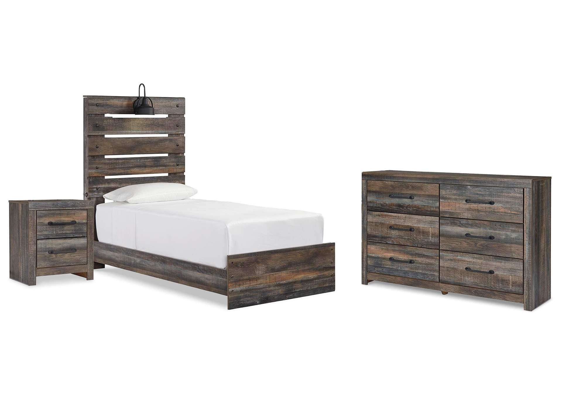 Drystan Twin Panel Bed with Dresser and Nightstand