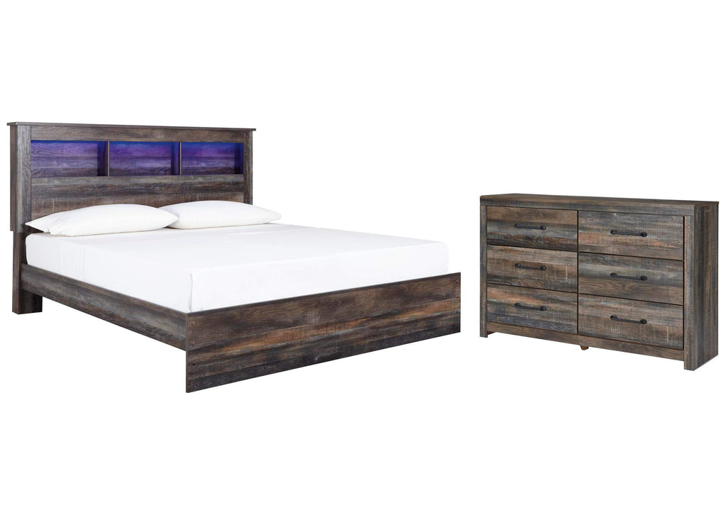 Drystan King Panel Bookcase Bed with Dresser