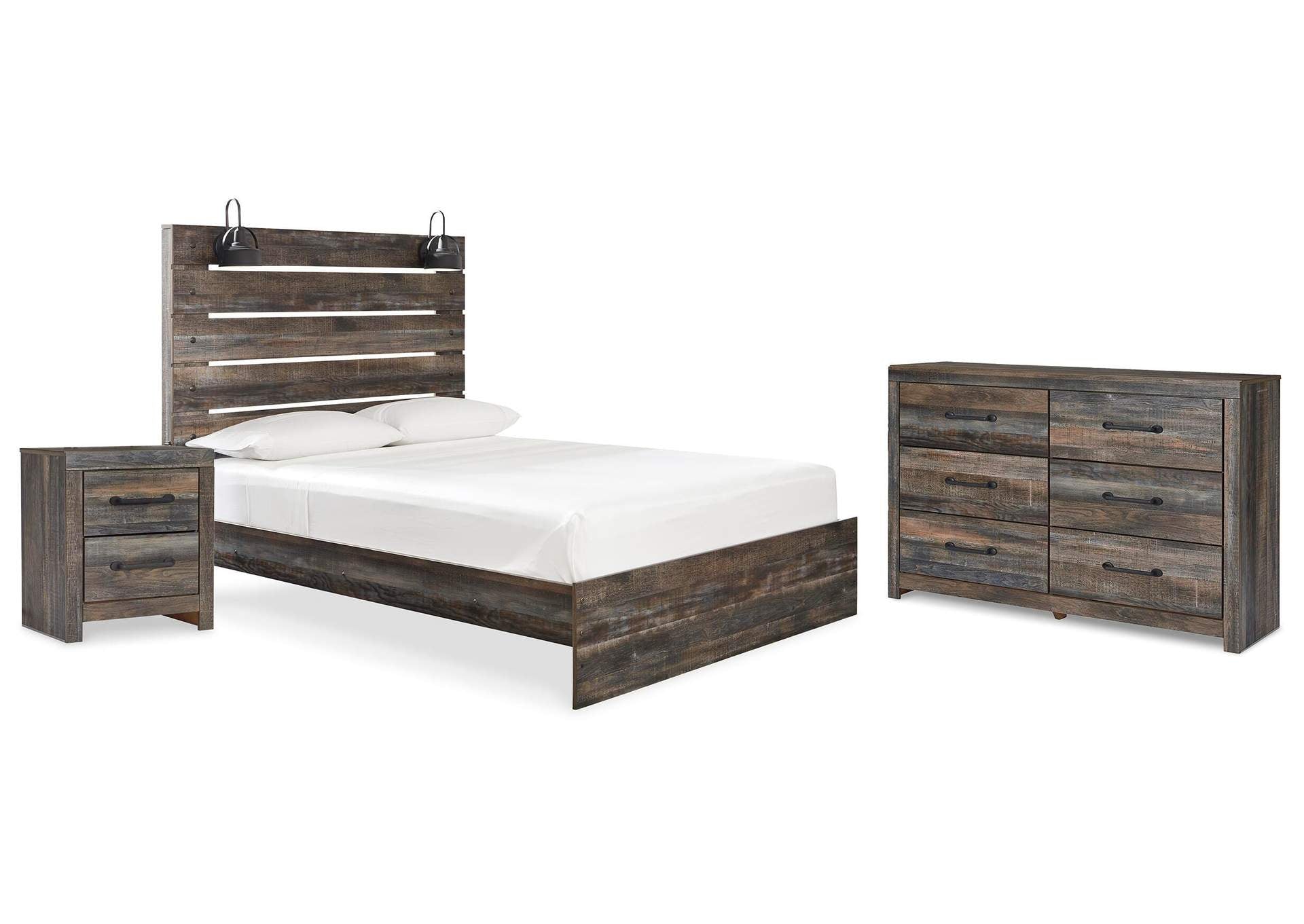 Drystan Queen Panel Bed with Dresser and Nightstand