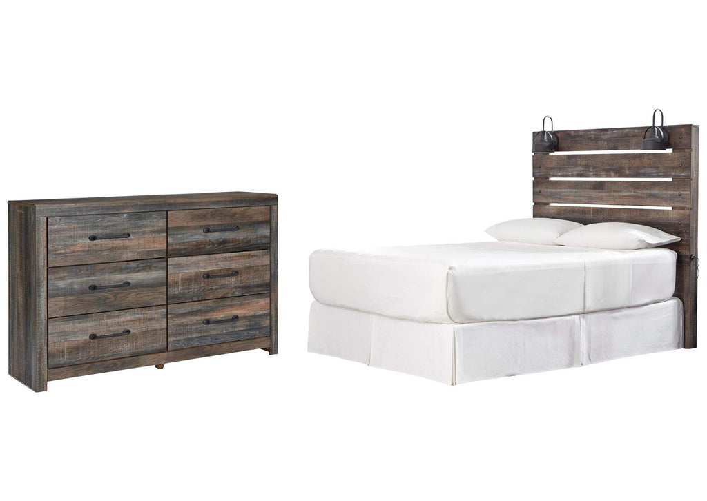 Drystan Queen Panel Headboard Bed with Dresser