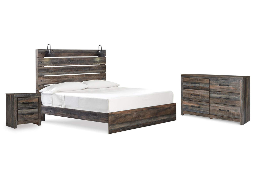 Drystan King Panel Bed with Dresser and Nightstand
