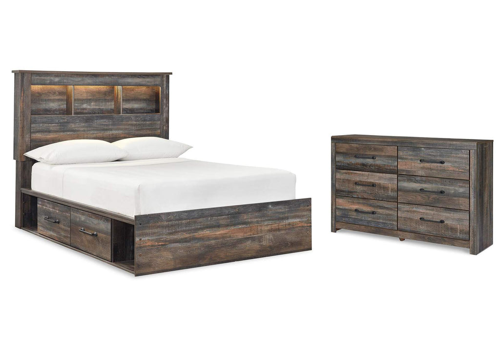 Drystan Full Bookcase Bed with 4 Storage Drawers with Dresser