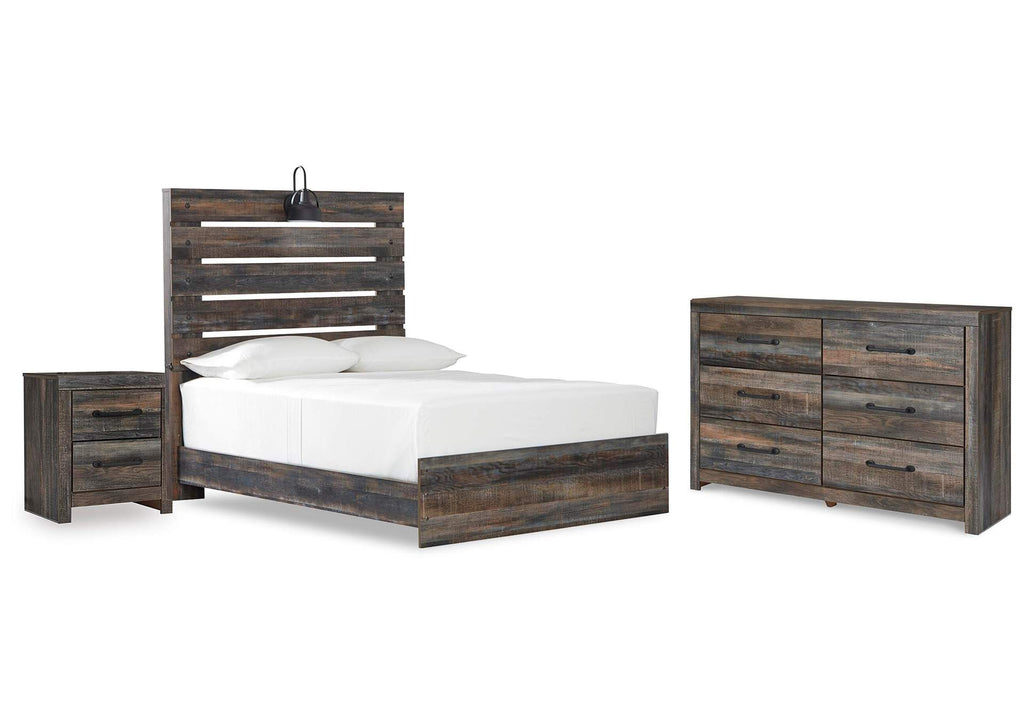 Drystan Full Panel Bed with Dresser and Nightstand