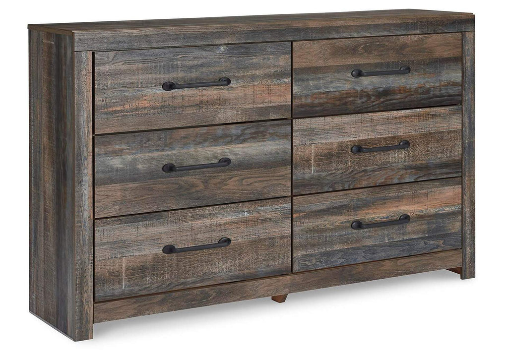 Drystan Queen Panel Headboard Bed with Dresser angled view