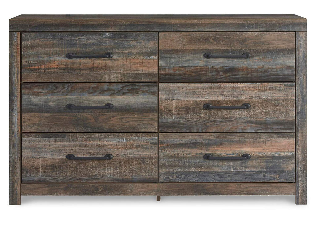 Drystan Queen Panel Bed with 2 Storage Drawers with Dresser