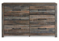 Drystan Twin Panel Bed with 4 Storage Drawers with Dresser