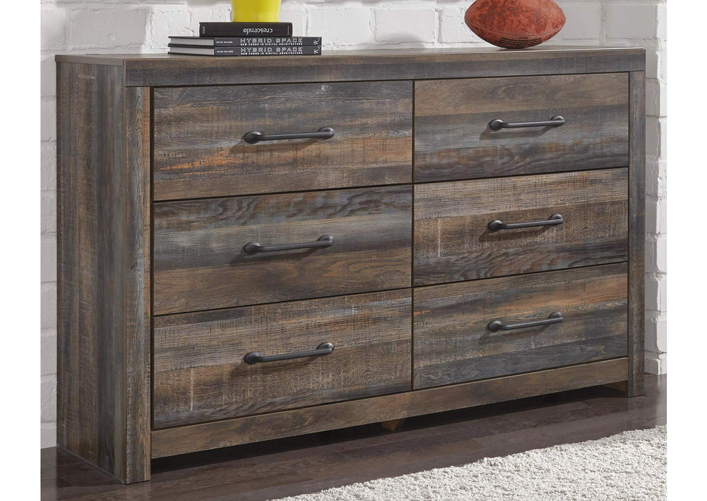 Drystan Queen Bookcase Bed with 2 Storage Drawers and Dresser room view