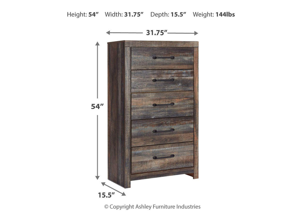 Drystan King Bookcase Bed with 2 Storage Drawers with Mirrored Dresser, Chest and Nightstand dimensions
