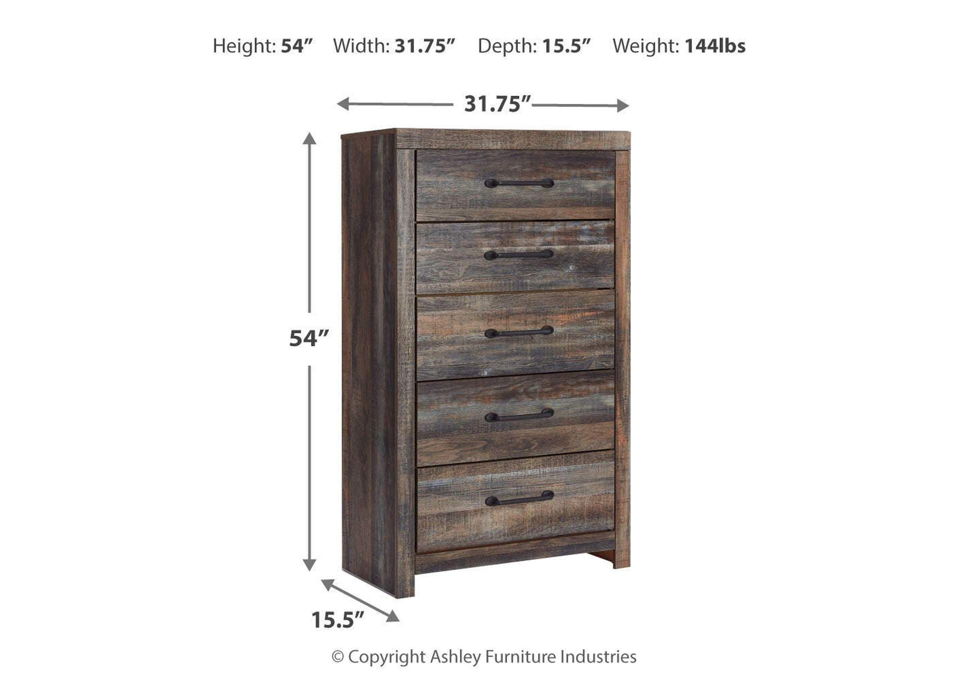 Drystan King Bookcase Bed with 2 Storage Drawers with Mirrored Dresser, Chest and Nightstand dimensions